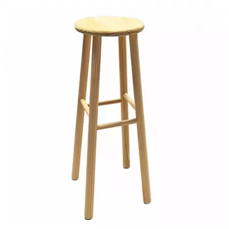 Taburete Redondo Clásico de Pino Natural 70 cm - Elegancia Simple Taburete Redondo Clásico de Pino Natural 70 cm - Elegancia Simple