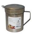 LifeStyle - Grasera de carne acero inoxidable 1400 ml con filtro-colador desmontable, 14,5 x 11,5 cm, bote, recipiente de cocina metálico para guardar grasa, aceite, apta para lavavajillas