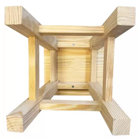 Taburete de pino natural 35,5 cm con reposapiés estable Taburete de pino natural 35,5 cm con reposapiés estable