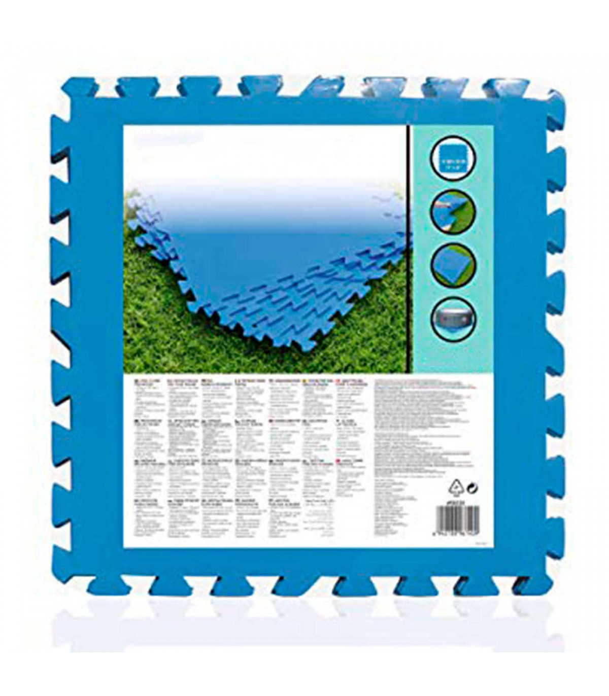 Protector de suelo para piscina, set de 9 piezas de 50 x 50 cm