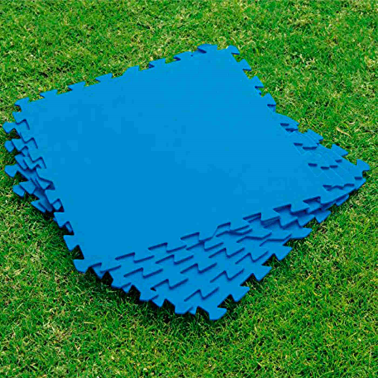 Equipo de juegos confirmar Conceder Protector de suelo para piscina, set de 9 piezas de 50 x 50 cm, color azul,  4 mm de grosor. Tapete, alfombra puzzle protectora,