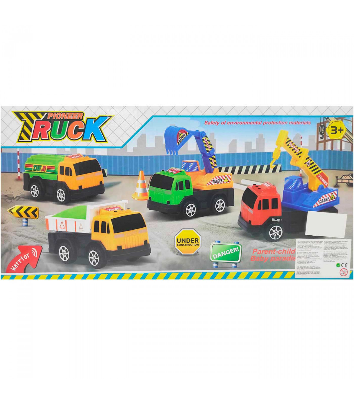 Pack de camiones de obra retro y a fricción, juguete de construcción, coches para niños, dimensiones de vehículo 6