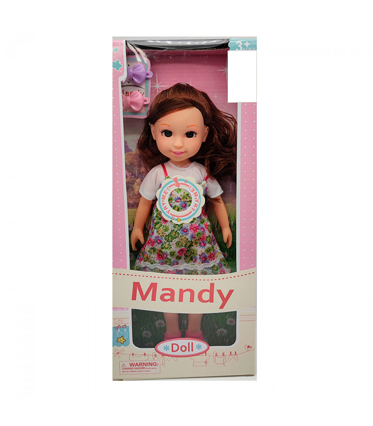 Muñeca mandy doll con sonidos y vestidos de colores aleatorios, dimensiones 31 x 11 x 4 cm (alto x ancho x profundo