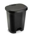 Tradineur - Cubo de basura con pedal - Fabricado en Plástico - Capacidad de 27 Litros - 45 x 38 x 32 cm - Color Negro.
