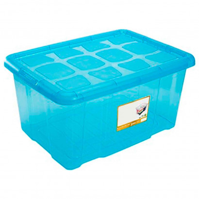 Tradineur - Caja de plástico con tapa y asa Nº24, transparente, cajón de  almacenaje multiusos, ordenación, objetos, hogar, 10 li