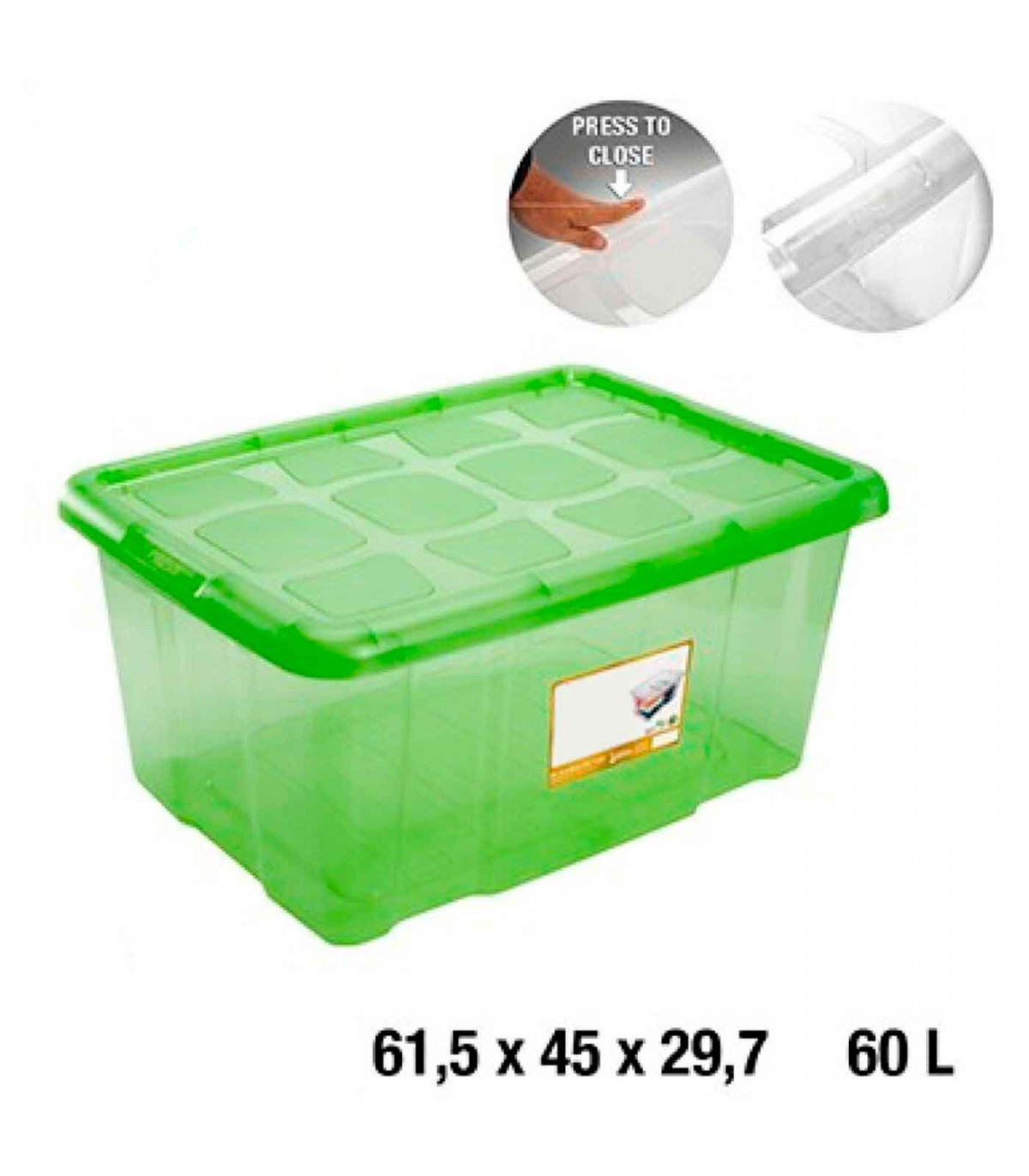 Caja almacenaje con tapa, plástico translúcido, cajón multiusos, almacenamiento objetos, hogar, litros, 29,7