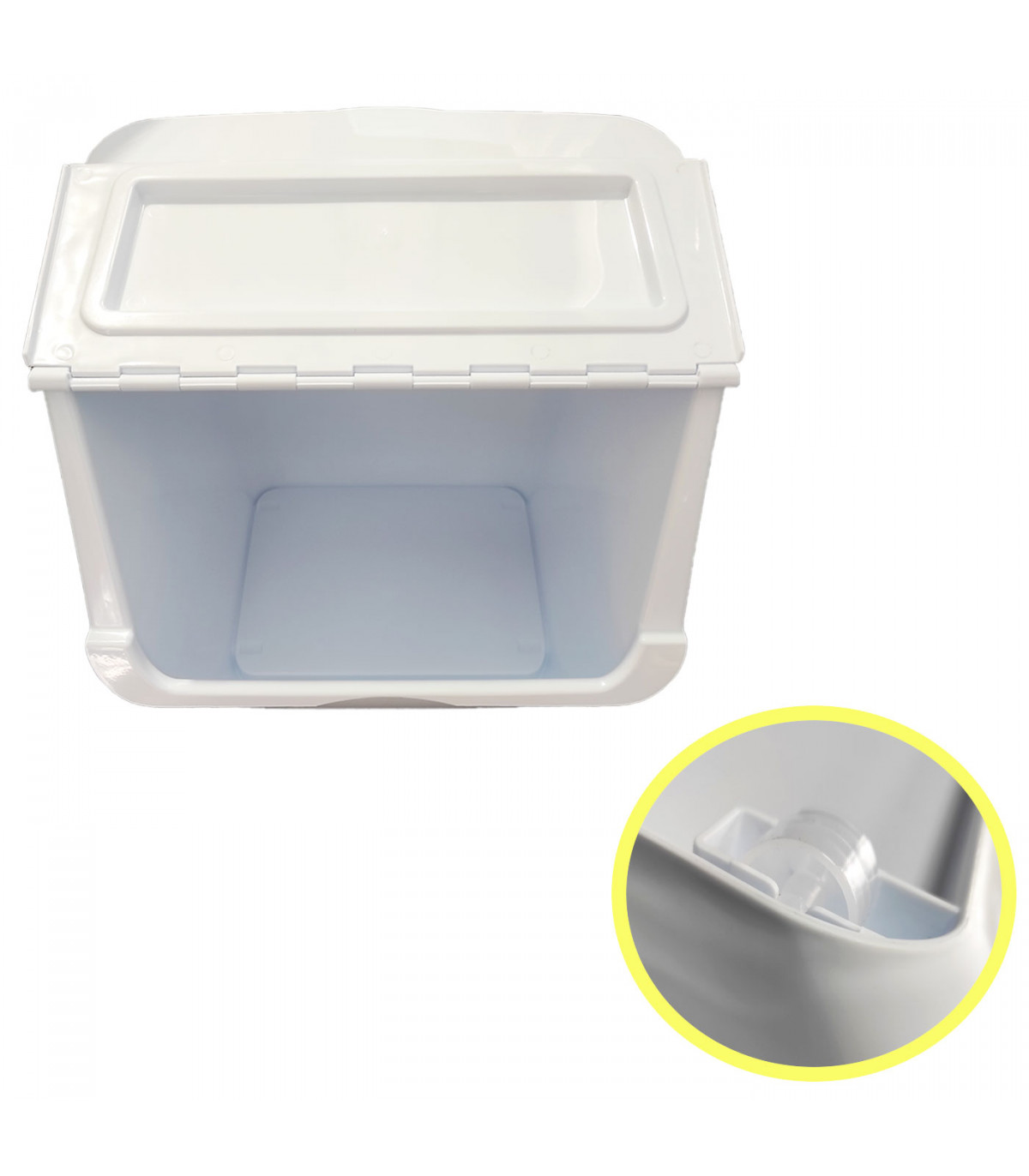 Contenedor de plástico apilable con ruedas, organizador de ropa sucia, caja  de almacenamiento para colada (Ropa blanca, 36 litro