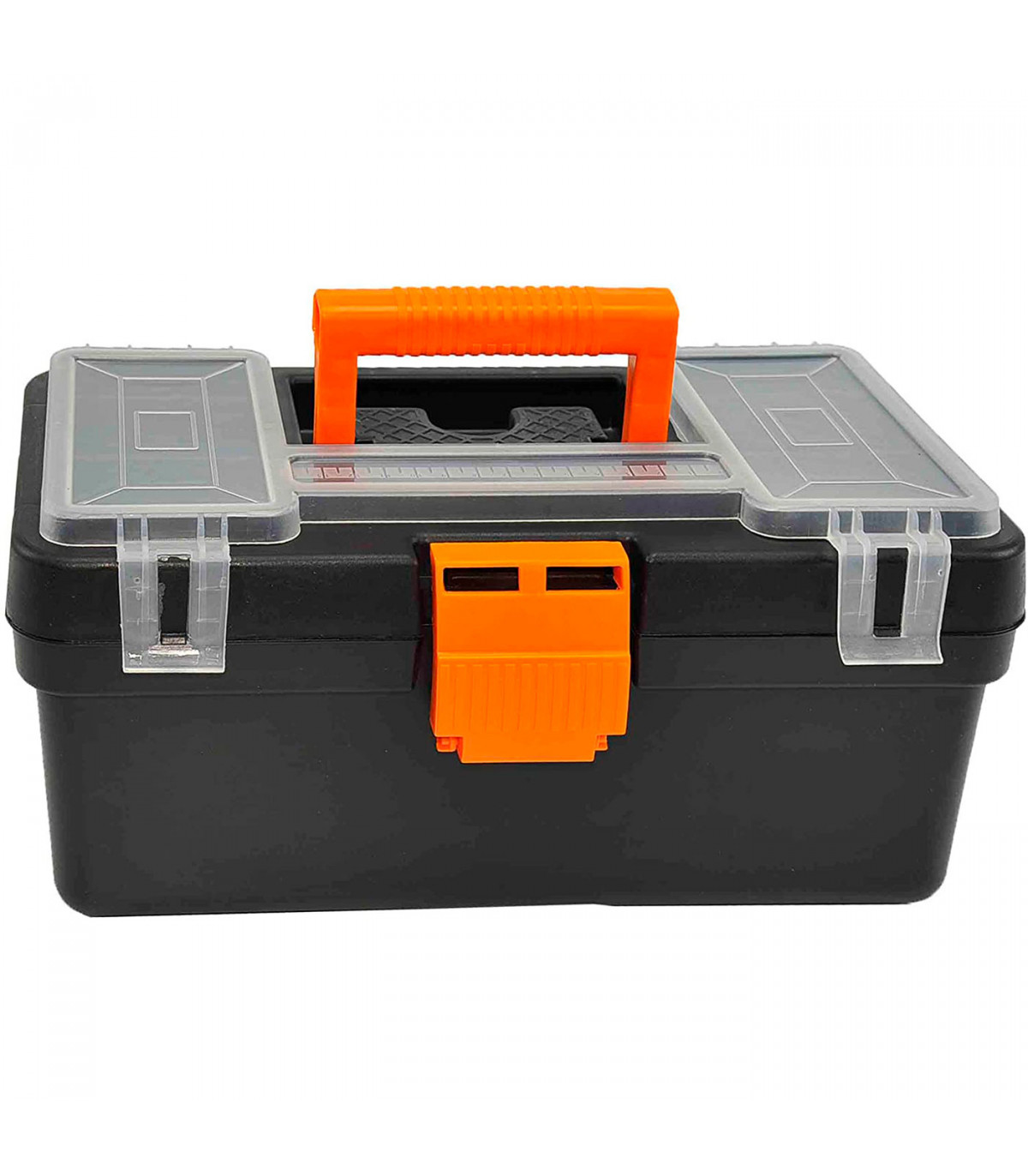 CANOPUS Caja de herramientas de plástico, caja de herramientas portátil de  14 pulgadas, organizador de herramientas con bandeja de almacenamiento
