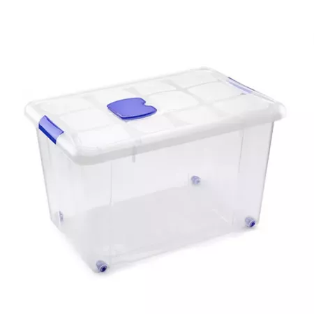 Caja Organizadora 55L Transparente con Ruedas y Tapa Caja Organizadora 55L Transparente con Ruedas y Tapa