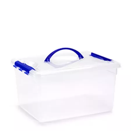 Caja de almacenaje 12L transparente con tapa práctica Caja de almacenaje 12L transparente con tapa práctica