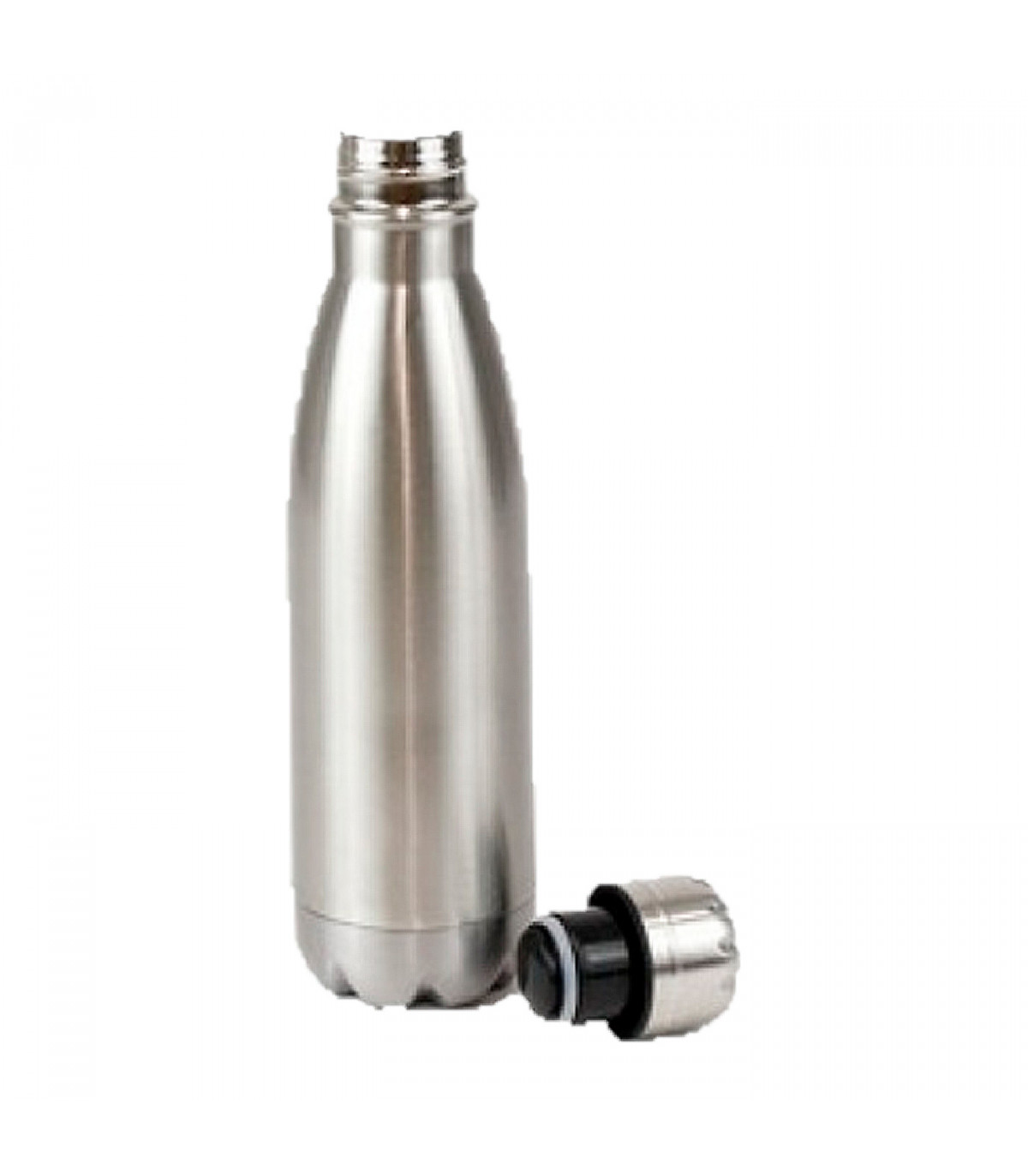 LifeStyle - Termo para líquidos y bebidas, acero inoxidable, 350 ml,  botella térmica con tapón-vaso, cierre a presión 25 x 8 cm