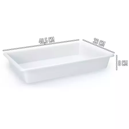 Bandeja Rectangular 9L Blanca, Resistente y Microondas Bandeja Rectangular 9L Blanca, Resistente y Microondas