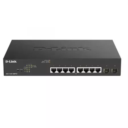Switch D-Link PoE+ Gigabit 10 Puertos con 2 SFP Inteligente Switch D-Link PoE+ Gigabit 10 Puertos con 2 SFP Inteligente