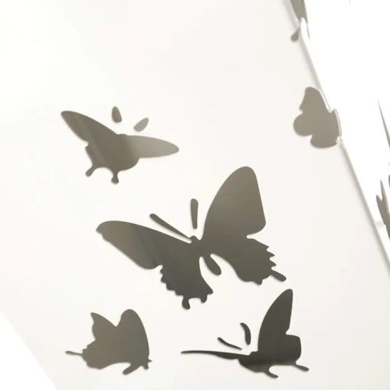 Paragüero de metal Mariposa color beig con plato de plástico 19,50 X 19,50  X 49 cm