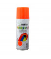 Montoro - Bote de pintura en spray naranja fluorescente F202 200 ml, válido para multitud de superficies de interior y exterior. Pintura en spray, válida para distintos materiales de 17 x 5 x 5 cm