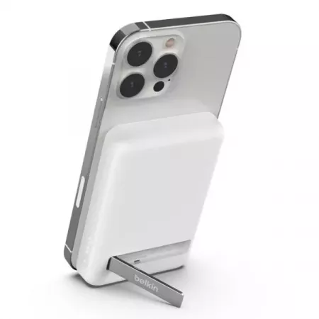 Belkin Batería Portátil 5000mAh Magnética con Soporte Blanca