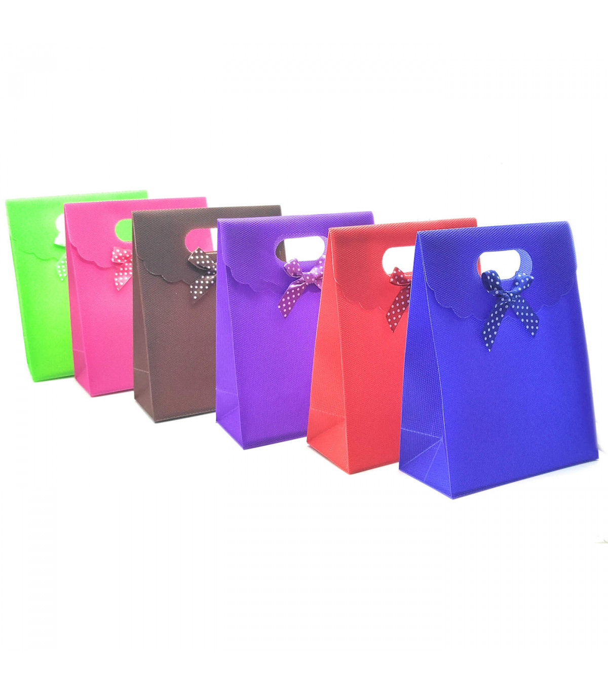 Pack de 12 bolsas para regalo de diferentes y alegres colores, de