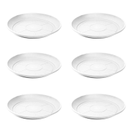 Pack de 6 platos de plástico de color blanco para macetas de 50/60 cm "mediterránea". Set de 6 bandejas redondas para tiestos válidas para interior o exterior. Juego de 6 piezas para jardinería