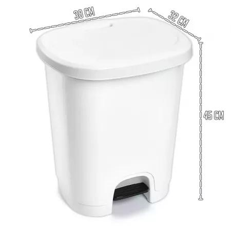 Cubo de basura 27L con pedal, compacto y resistente Cubo de basura 27L con pedal, compacto y resistente