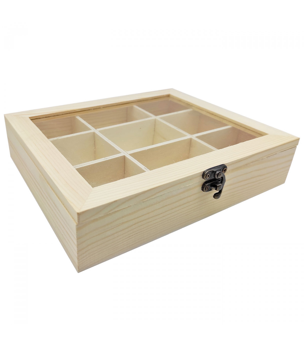 Caja de madera con tapa Caja de almacenamiento de madera Caja de madera  decorativa vintage plana Caja de artesanía Organizador de joyas Titular de  la joyería para la oficina en el hogar