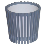 Tradineur - Maceta de plástico a rayas redonda con recipiente interior, macetero para plantas, flores, jardín, balcón, 19 x 19,5 cm, color aleatorio
