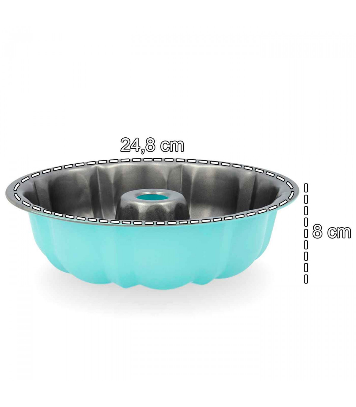 Tradineur - Molde bajo de silicona redondo 20 x 4.5 cm. Recipiente  repostería, cocina, apto para microondas y lavavajillas