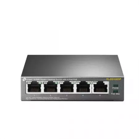 Switch Gigabit TP-LINK TL-SG1005P 5 Puertos con 4 PoE Switch Gigabit TP-LINK TL-SG1005P 5 Puertos con 4 PoE