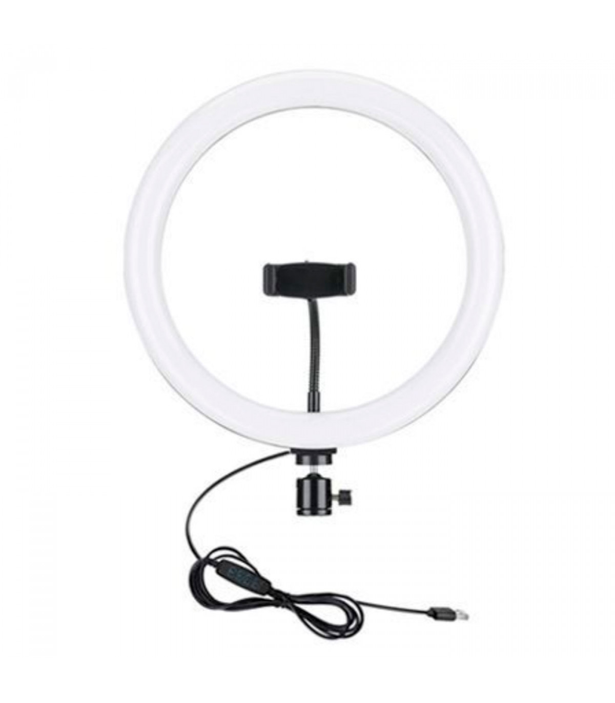 Luz de anillo doble de 8 pulgadas con soporte de trípode y 2 soportes para  teléfono para doble brillo, anillo de luz LED para selfie con obturador