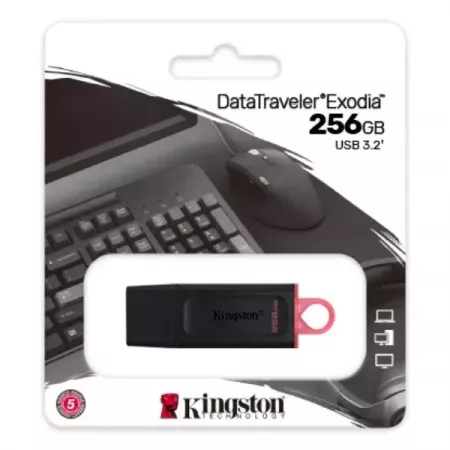 Kingston USB 3.2 EXODIA Rosa 256GB - Rápido y Compacto Kingston USB 3.2 EXODIA Rosa 256GB - Rápido y Compacto
