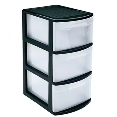 Cajonera Támesis 3 Cajones Folio Plástico Negro/Transparente Cajonera Támesis 3 Cajones Folio Plástico Negro/Transparente