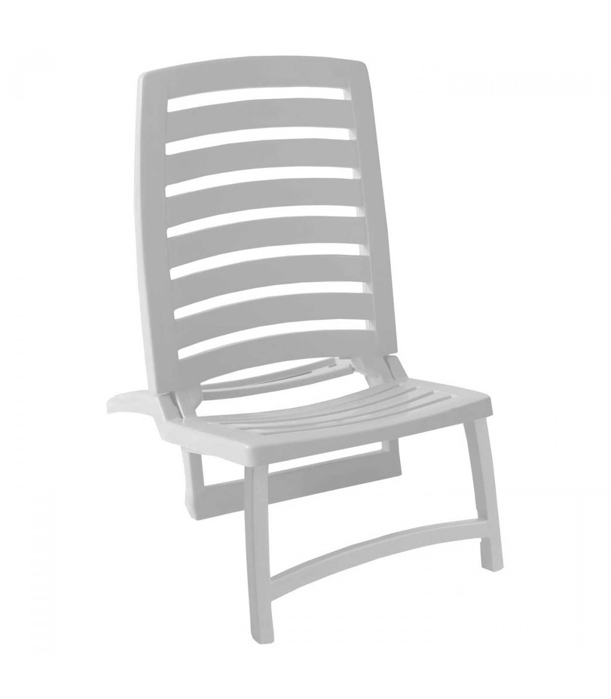 Tradineur - Silla plegable para playa, fabricado en resistente plástico,  ligero y cómodo. Color blanco. 64 x 42 x 85 cm