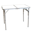 Tradineur - Mesa plegable de aluminio y 4 taburetes, superficie de MDF,  portátil en maletín, multiusos, resistente, camping, pla