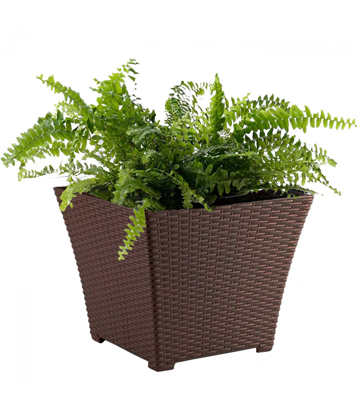 28 x 28 x 60 cm Gartenfreude Macetero para Plantas de polyrattan Marca Incluye Insertos plásticos para el Interior y el Exterior Color Natural 