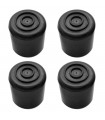 Tradineur - Pack 4 conteras de goma 16 mm para patas de silla, muletas, bastones, andadores. Tacos, virolas, protectores cónicos, absorbente de impactos (Negro)