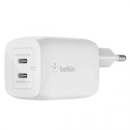 Belkin Cargador GaN Dual USB-C 65W PD para Carga Rápida