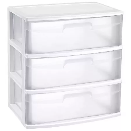 Cajonera Plástico 3 Cajones Blanca Translucida Hogar y Oficina Cajonera Plástico 3 Cajones Blanca Translucida Hogar y Oficina