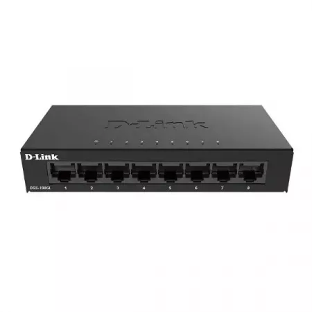 Switch D-Link 8 Puertos Gigabit Metal No Gestionado Switch D-Link 8 Puertos Gigabit Metal No Gestionado