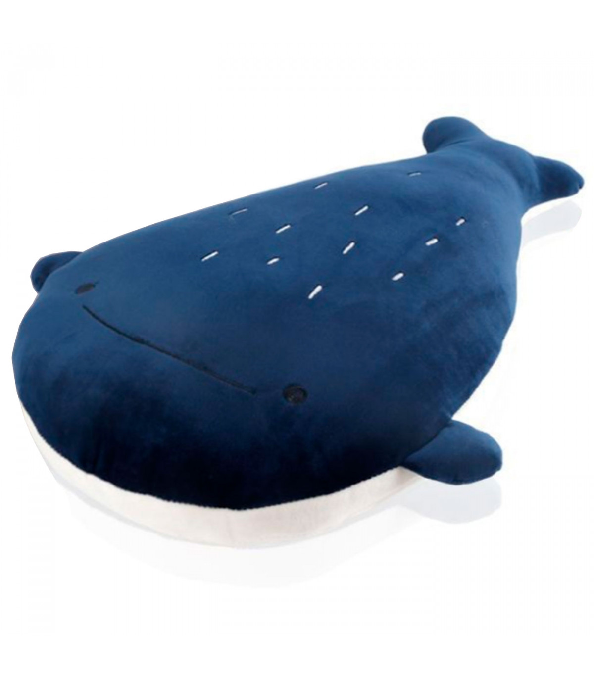 Tradineur - Almohada de viaje con forma de ballena, cojín de poliéster,  suave y liviana, alivio de estrés, reposacabezas, 42 x 2