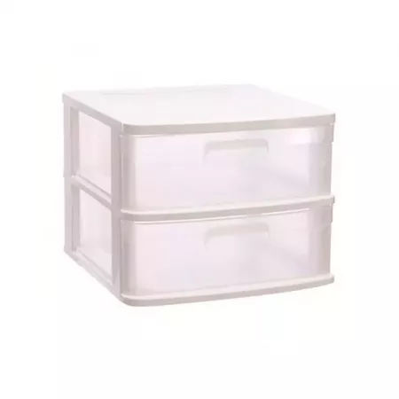 Cajonera doble 2 cajones resistente blanco para hogar y oficina Cajonera doble 2 cajones resistente blanco para hogar y oficina
