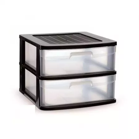 Cajonera Doble Negra 40x39x33,5 cm - Resistente y Práctica Cajonera Doble Negra 40x39x33,5 cm - Resistente y Práctica