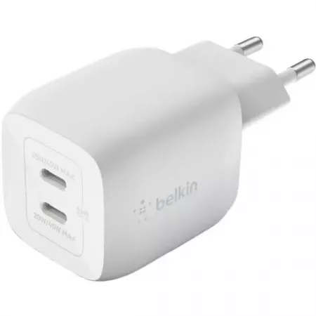 Belkin Cargador Doble USB-C 45W GAN PD PPS Carga Rápida Belkin Cargador Doble USB-C 45W GAN PD PPS Carga Rápida