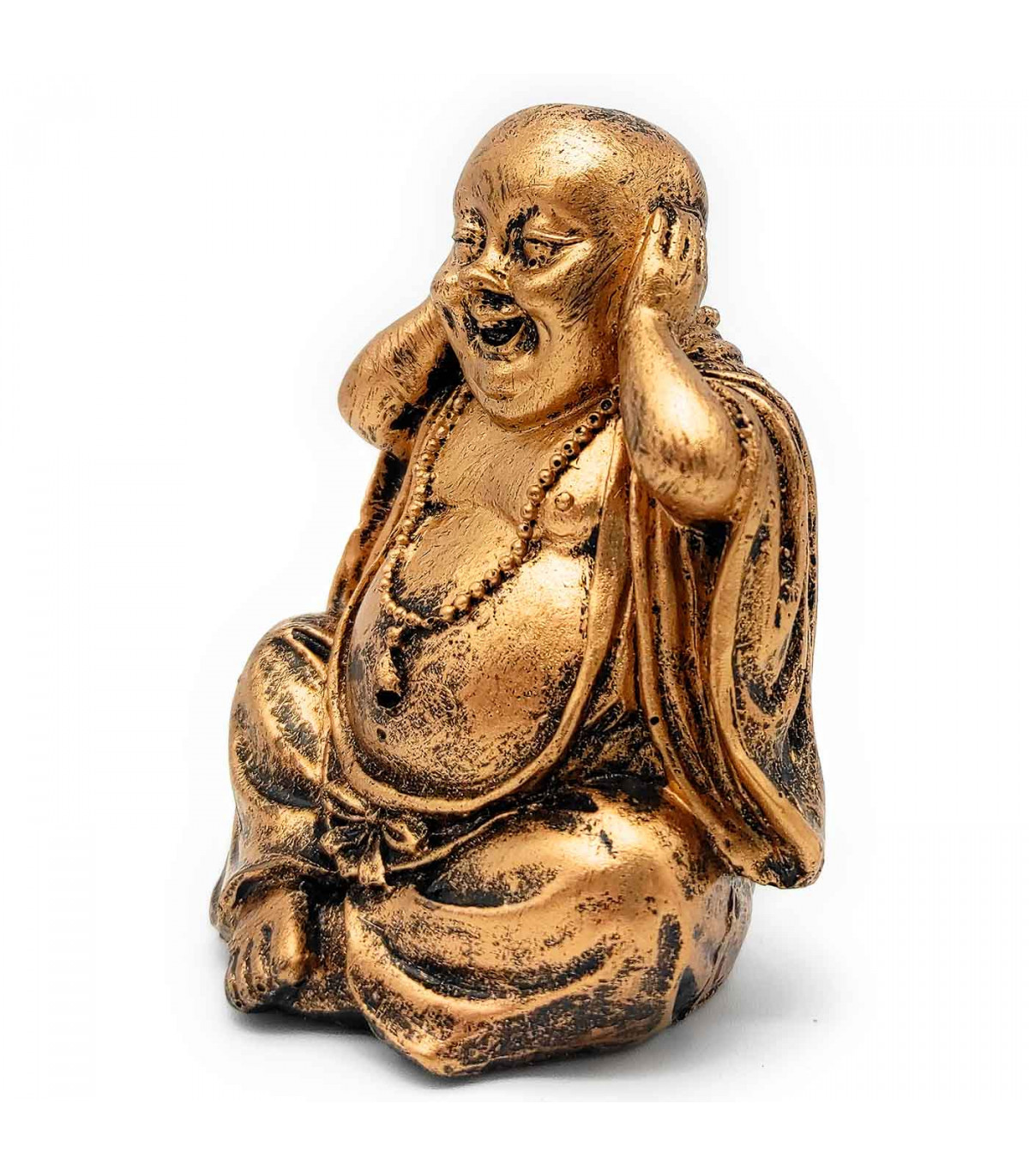 Tradineur - Figura de Buda decorativo sentado, monje, estatua de resina,  regalo original, meditación, relajación, 10 x 8,5 x 6,5
