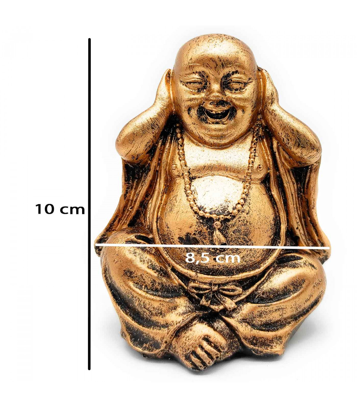 Tradineur - Figura de Buda decorativo sentado, monje, estatua de resina,  regalo original, meditación, relajación, 10 x 8,5 x 6,5