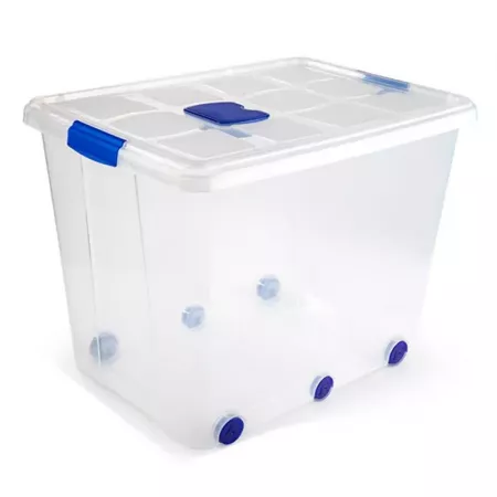 Caja de almacenamiento 86L con ruedas y compartimento antipolillas Caja de almacenamiento 86L con ruedas y compartimento antipolillas