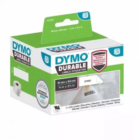 Etiquetas Dymo 3/4x2-1/2" Duraderas y Autoadhesivas Etiquetas Dymo 3/4x2-1/2" Duraderas y Autoadhesivas