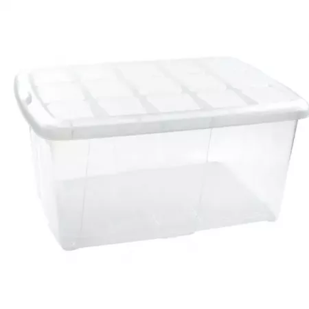 Caja Organizadora 60L Transparente con Tapa, Gran Capacidad Caja Organizadora 60L Transparente con Tapa, Gran Capacidad