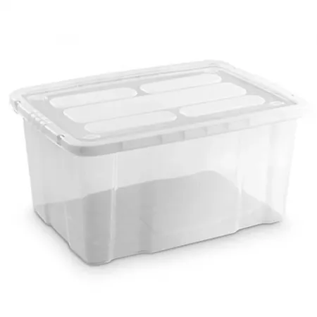 Caja Organizadora 60L Transparente con Tapa, Gran Capacidad Caja Organizadora 60L Transparente con Tapa, Gran Capacidad