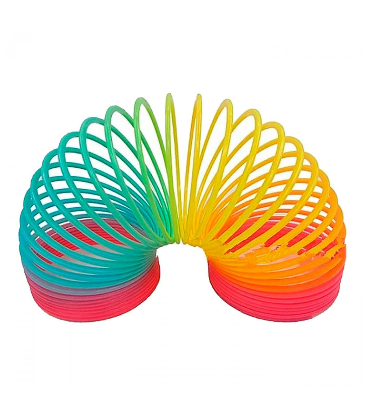Tradineur - Muelle Arcoiris espiral - Fabricado en Plástico - Perfecto para  que los niños jueguen en interiores o exteriores - M