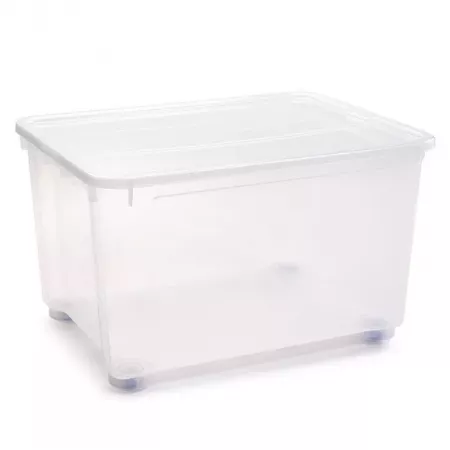 Caja Organizadora 160L Plástico Transparente con Ruedas Caja Organizadora 160L Plástico Transparente con Ruedas