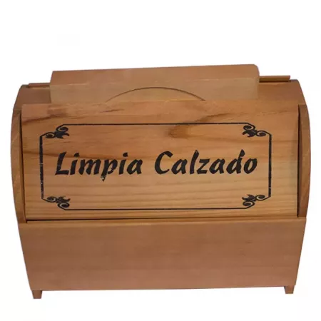 Caja de madera con asa para limpieza de calzado 21.5x25.8 cm Caja de madera con asa para limpieza de calzado 21.5x25.8 cm